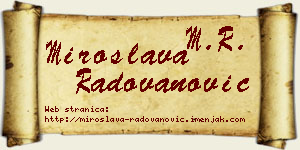 Miroslava Radovanović vizit kartica